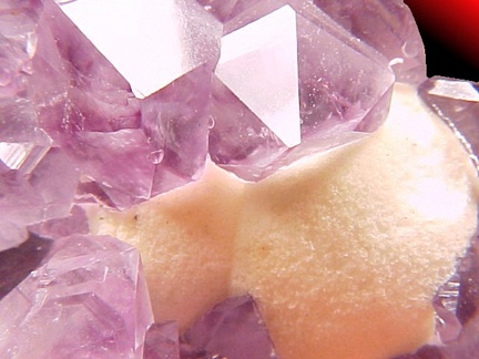 Cryptocrystalline Fluorite on Amethyst from Nasik, India